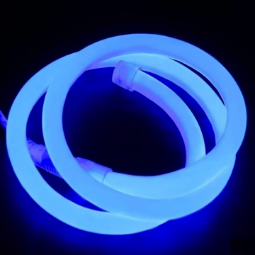 Гибкий неон круглый D-14mm 220V 12W Синий/BLUE